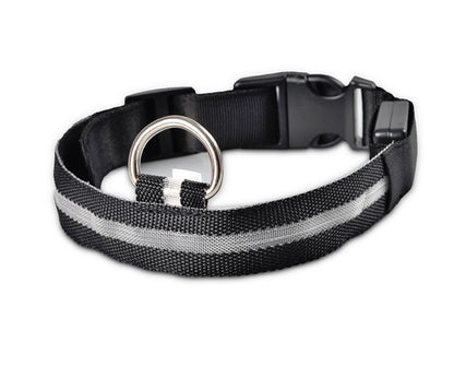 Lysande justerbart LED-halsband för hundar och katter– lysande, blinkande (glow in the dark)