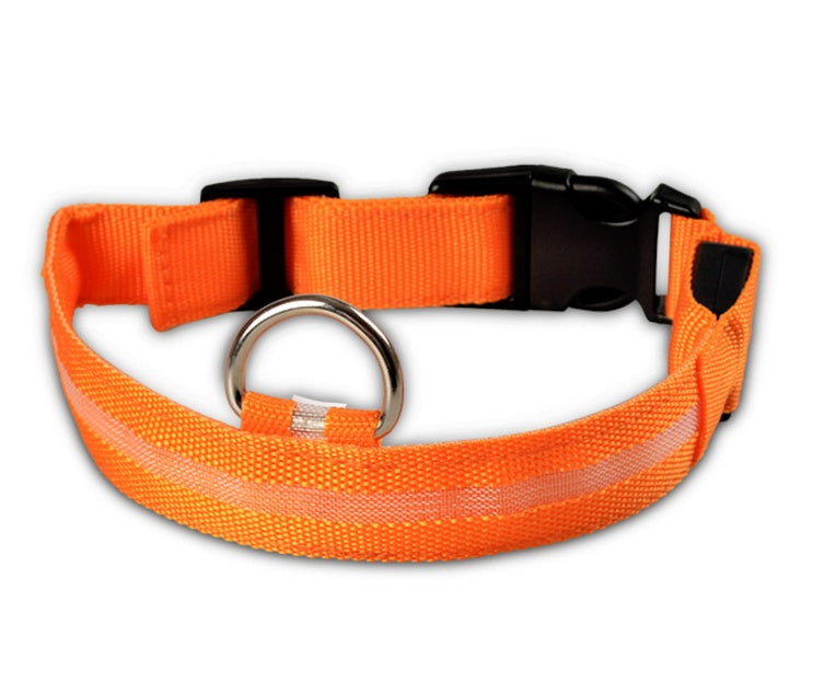 Lysande justerbart LED-halsband för hundar och katter– lysande, blinkande (glow in the dark)