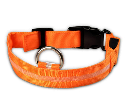 Lysande justerbart LED-halsband för hundar och katter– lysande, blinkande (glow in the dark)
