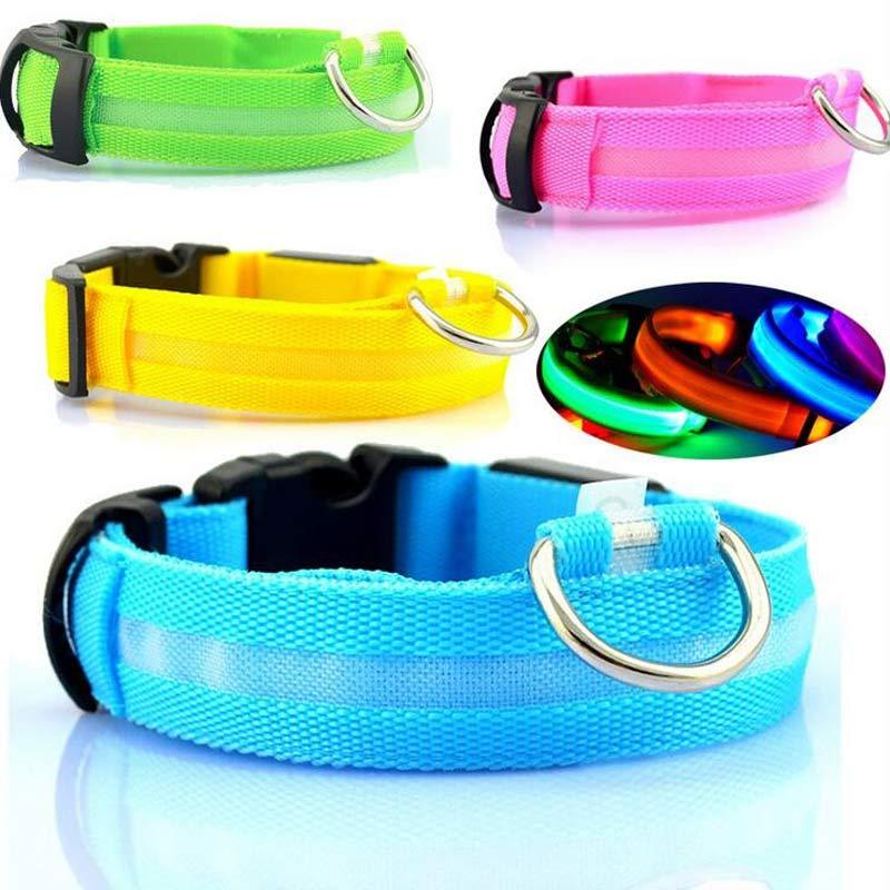 Lysande justerbart LED-halsband för hundar och katter– lysande, blinkande (glow in the dark)