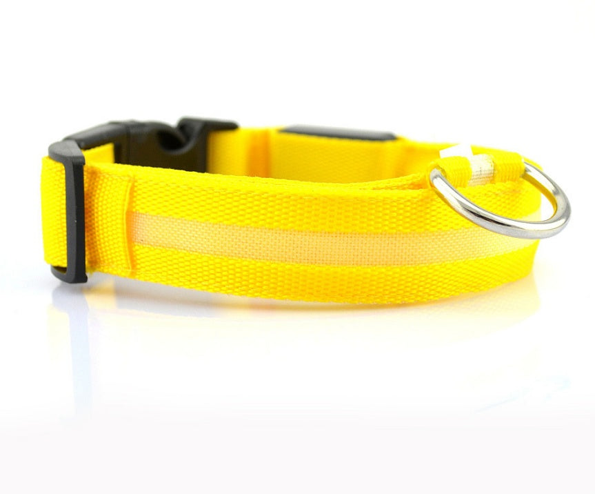 Lysande justerbart LED-halsband för hundar och katter– lysande, blinkande (glow in the dark)