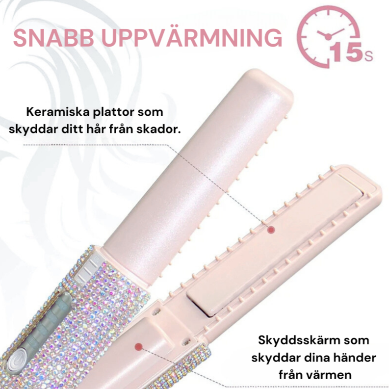 2-i-1 Elektrisk USB Hårborste - Plattång och Locktång i en Multifunktionell Stylingborste